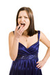 yawing woman