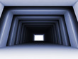 shined corridor with columns and light