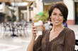 woman drinking coffee