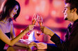 Couple on romantic date or celebrating together at restaurant Couple on romantic date or celebrating together at restaurant