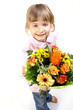 Mädchen mit Blumenstrauss