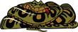 Amusing vector - the having a rest boa curtailed by rings