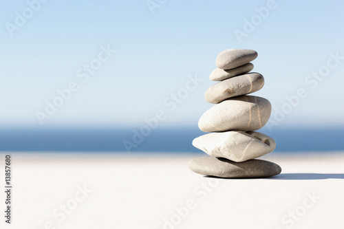 Photo: Stability: Zen pebbles stacked together Stability: Zen pebbles stacked together