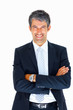 Image of an isolated business man smiling against white backgrou