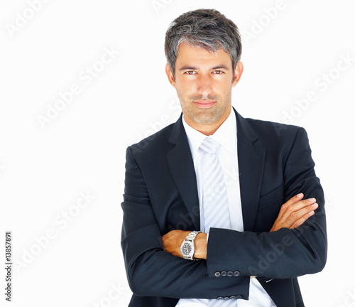 Foto: Portrait of senior business man isolated on white Portrait of senior business man isolated on white