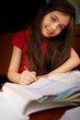 Little girl studies