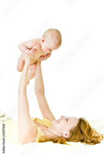 Photo: mother plays with child mother plays with child