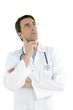 Young doctor with glasses isolated on white