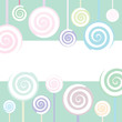Trendy Lollipop vector Background in pastel colors