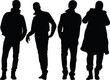 man collection silhouette - vector