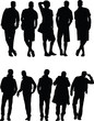 man silhouette collection - vector