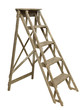 escabot en bois sur fond bland