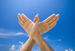Photo: hand with dove sign hand with dove sign