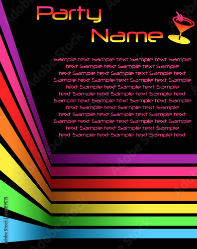 Party card with retro lines
