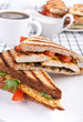 coffee and grilled chicken sandwiches