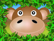 monkeyframed portrait of the leaves. cartoon style monkeyframed portrait of the leaves. cartoon style