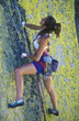 Female rock climber.