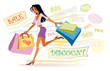 Shopping girl, vector