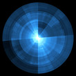 Abstract fractal blue disc background