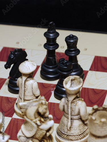 Photo: Chess, Western versus Chinese Chess, Western versus Chinese