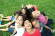 Asian children having fun in the park. Asian children having fun in the park.