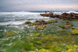 Sunset at rocky shore