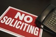 No soliciting sign with a telephone