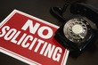 No soliciting sign with a telephone