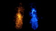 Detailed fire isolated on black (Hd ,slow motion, seamless loop)