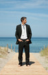 businessman carefree looking for career
