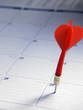 red color dart on the calender