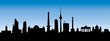 Berlin Skyline Blau/Schwarz