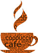 cup of coffee made from typography, vector