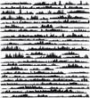 Set of silhouettes of cities