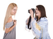 Beautiful girl take pictures of girlfriend. Beautiful girl take pictures of girlfriend.