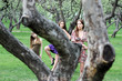 young women in the summer park