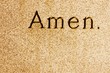 Amen engraved