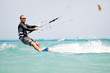 Kiteboarder kite-surfing