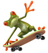Grenouille en skateboard