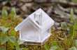 Crystal house over moss