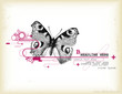 graphic design element with halftone butterfly