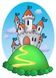 Fairy tale castle with clouds Fairy tale castle with clouds