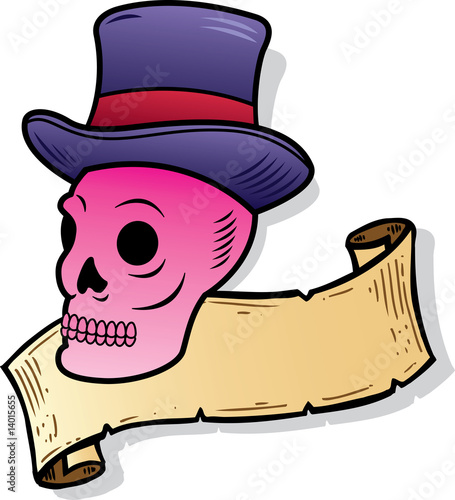 Skull wearing a top hat tattoo Skull wearing a top hat tattoo