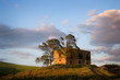 trees and large farmhouse in country to twilight trees and large farmhouse in country to twilight