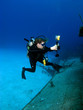 Professional Underwater Photographer shooting MV Tibbetts