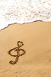 Music Symbol in Beach sand