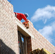 The mason behind work. House building. The mason behind work. House building.