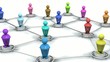 Animation Réseau social 3D couleurs