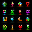 Set 1 of editable vector colorful signs (variant on black)