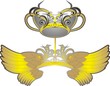 Wings and crown. Vector